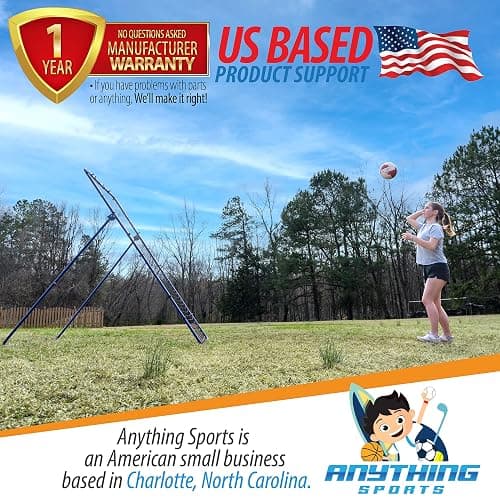 The Original Fully Adjustable 7x4 Feet Volleyball Rebounder Net from Anything Sports - Practice Sets, Spikes and Digs at Any Angle from Home- 12 Month No Questions Asked Warranty thumbnail 9