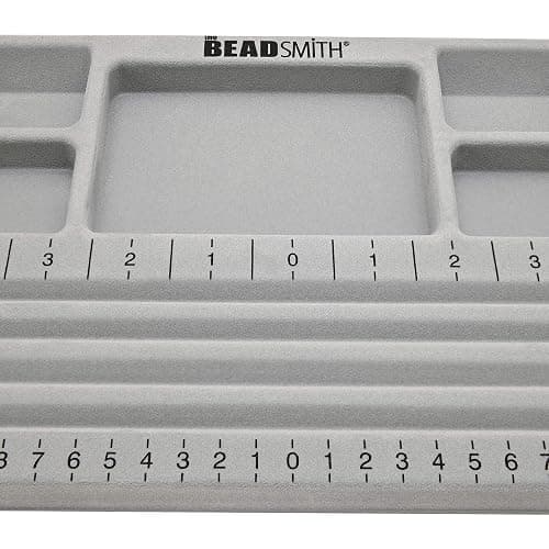 The Beadsmith Mini Bead Board - Grey Flocked, 4 Straight Channels, 5 Recessed Compartments, 7.75 x 11.25 inches, Design Boards for Creating Bracelets, Necklaces and Other Jewelry thumbnail 8