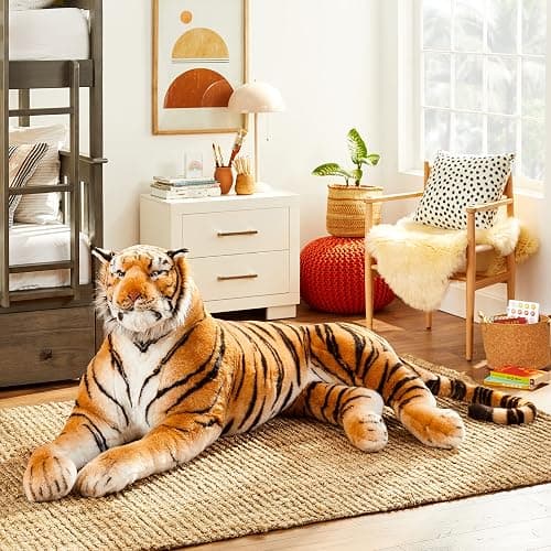 Giant Plush Lying Tiger 8 Feet Long Great Mascot for Tiger Fans thumbnail 3