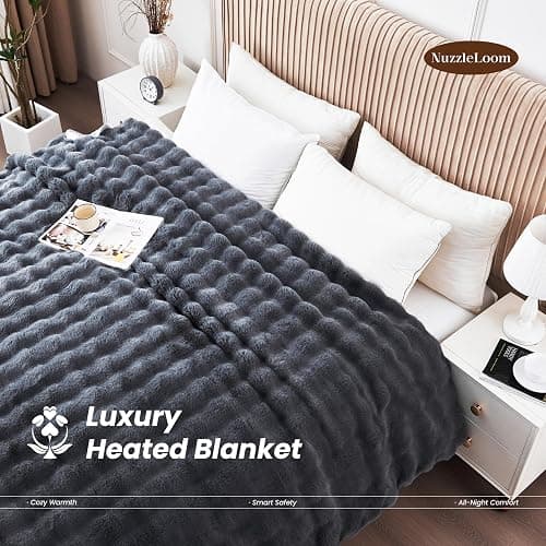 Heated Blanket Twin 62''x 84'', Fast Heating Electric Blanket Ultra-Soft Faux Rabbit Fur with 5 Heat Levels & 5H Auto Shut-Off, Overheat Protection, Machine Washable thumbnail 3