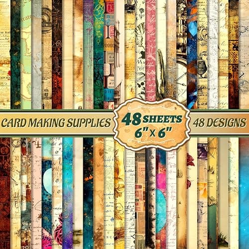 48Pcs Vintage Pattern Scrapbook Paper 15*15cm Premium Specialty Craft Paper Folded Flat for DIY Background Card Making Scrapbook Photo Album Decor thumbnail 8