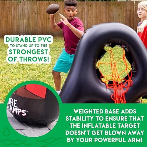 Franklin Sports Kids Football Target Toss Game - Inflatable Throwing Target Toy with Soft Mini Footballs - Fun Kids Sports Game thumbnail 7