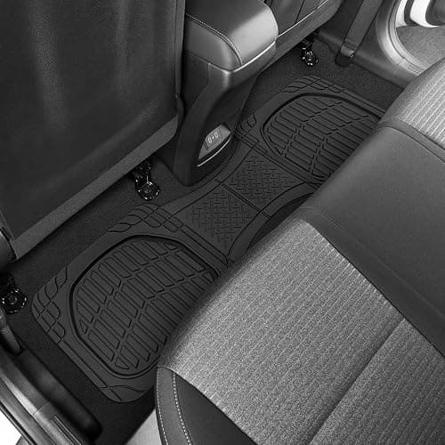 Motor Trend FlexTough Floor Mats for Cars, Black Deep Dish All-Weather Car Mats, Waterproof Trim-to Fit Automotive Floor Mats for Cars Trucks SUV, Universal Floor Liner Car Accessories thumbnail 8