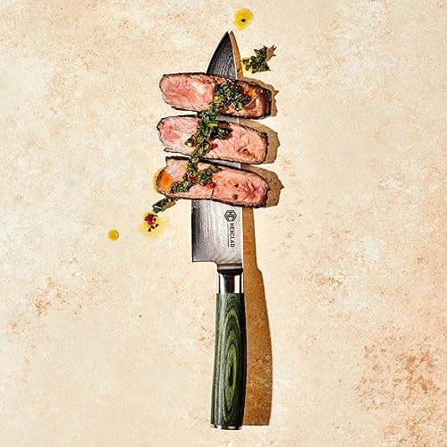 HexClad Chef's Knife, 8-Inch Japanese Damascus Stainless Steel Blade, Pakkawood Handle - 8-Inch Chef's Knife thumbnail 7