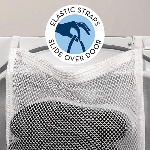 S&T INC. Sneaker Dryer Bag, Dryer Door Shoe Net with Elastic Straps, Sneaker Laundry Bag for Shoes, White, 15.5 Inch x 15.5 Inch, 1 Pack thumbnail 4