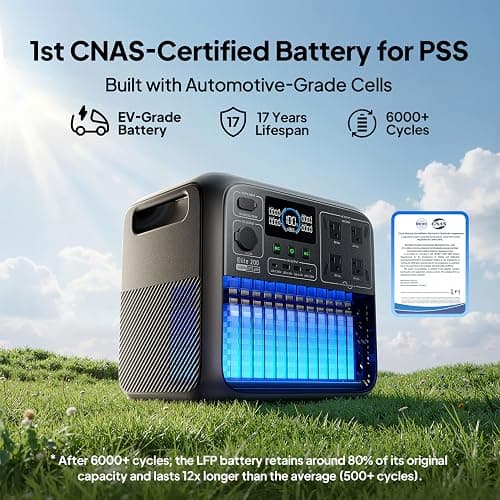 BLUETTI Elite 200 V2 Portable Power Station, 2073.6Wh LFP Battery Backup w/ 4 2600W AC Outlets (3900W Power Lifting), 0-80% Fast Charging in 50 Min, Solar Generator for Camping, Off-grid and Emergency thumbnail 3