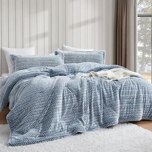 Byourbed Cozy Peaks - Coma Inducer® Oversized Queen Comforter Set - Chevron Frosted Navy thumbnail 2