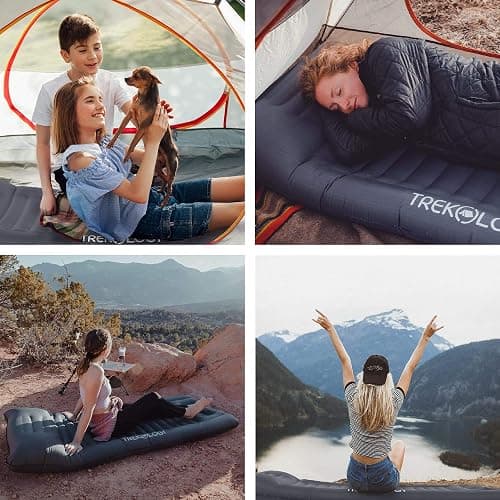 TREKOLOGY Sleeping Pad for Camping - Infaltable Mat – 73.2"x 29.9" Premium with Built‑in Pump, Neck‑Support Pillow, Thick 4.9" Height – Ultralight Sleep Pad for Tent, Backpacking & Travel thumbnail 9