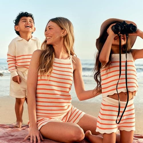 Amazon Essentials x Sofia Grainge Mommy & Me Cotton Crochet Sweaters & Tank Sets thumbnail 2