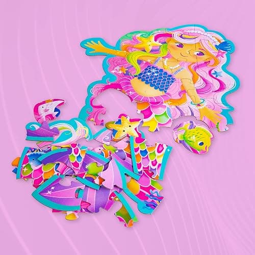 Peaceable Kingdom Shimmery Magical Mermaid Floor Puzzle thumbnail 6