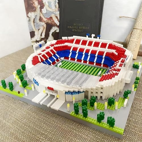 CAXIMSY Barcelona Style Soccer Stadium Micro Mini Building Block Set 3500 Pcs Famous Football Arena Model Kit for Adults & Teens Sports Architecture Model Home Office Desk Decor Display Gift thumbnail 6
