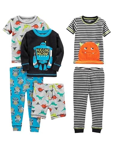 Simple Joys by Carter's girls 6-piece Snug Fit Cotton Pajama Set - Image 1
