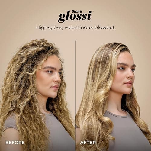Shark Glam Ceramic & Powerful Air Styling & Drying System, with Silki Straightener & Shark Glossi Air Glosser, for Drying, Curling, Straightening & Glossing, Gold, HD6051S (Straight & Wavy Hair) thumbnail 6