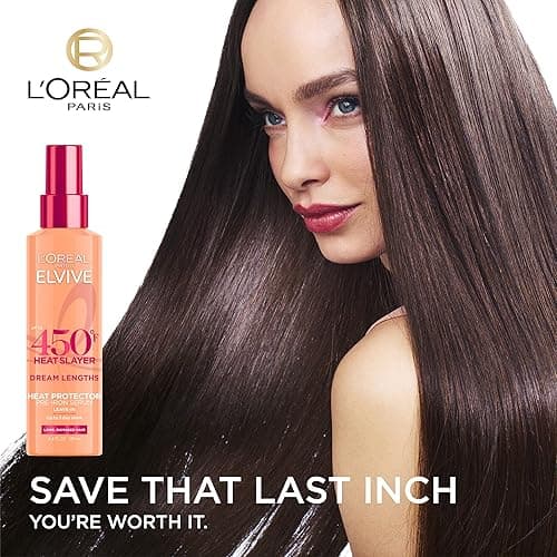 L'Oreal Paris Elvive Dream Lengths Heat Slayer Pre-Iron Spray Leave-In, 4.4 Ounce - sweet, floral, fruity - 4.4 Fl Oz (Pack of 1) thumbnail 3