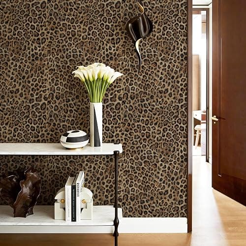 JiffDiff Upgrade Leopard Print Peel and Stick Wallpaper, 17.3" x 120" Waterproof Removable Self Adhesive Wallpaper, Brown Unique Funky Cheetah Contact Paper for Bedroom, Bathroom, Decor thumbnail 7