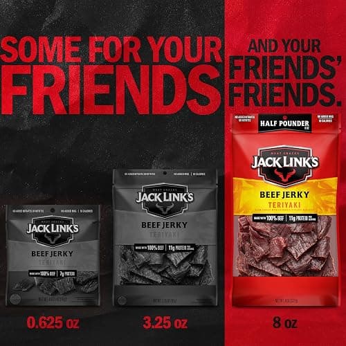 Jack Link's Beef Jerky, Teriyaki, Half Pounder Large Jerky Bag - Flavorful Meat Snack, Ready to Eat Protein Snacks with 11g of Protein per Serving, Made with 100% Beef thumbnail 10