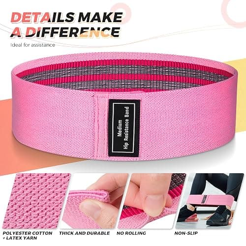 Renoj Resistance Bands, Yoga Starter Sets for Women and Men, 3 Set of Stretch Exercise Workout Bands for Booty Legs, Elastic Pilates Flexbands thumbnail 2