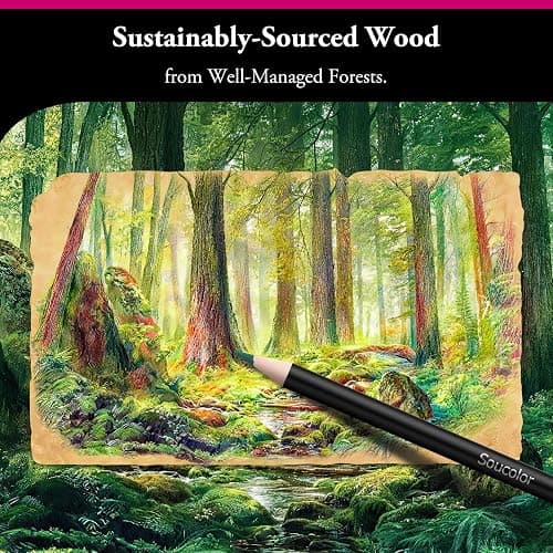 Soucolor 72-Color Colored Pencils for Adult Coloring Books, Soft Core, Back to School Supplies, Smooth Coloring Pencils for Kids Sketching, Drawing, Blending, Shading, Arts & Crafts Supplies Gift thumbnail 9