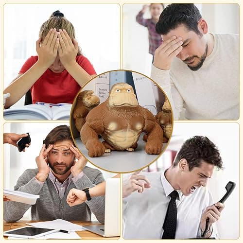 SK MISS Stretchy Gorilla Toy, Stress Relief Toys, Squeeze Orangutan Monkey Figure Toys, Decompress and Stretch Stress Gorilla for Kids Adults thumbnail 3