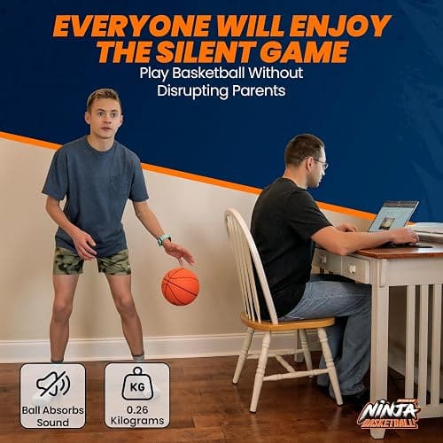 NERO SPORT Ninja Silent Basketball- Soft Foam Indoor Hoop Play | Soundless Ball for Quiet Dribbling and Indoor Training thumbnail 8