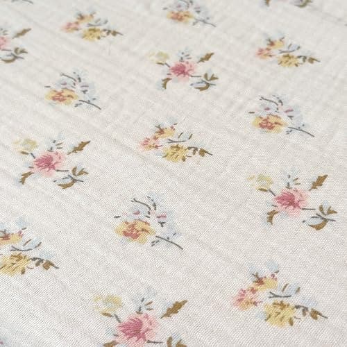 BuLuTu Muslin Cotton Toddler Duvet Cover Soft Double Layers Gauze Bedding Duvet Covers for Toddler Girls Kids Quilt Cover, 47"x59", Azalea Print (No Pillow Cases) thumbnail 7