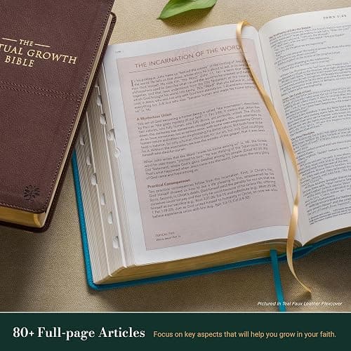 The Spiritual Growth Bible, Study Bible, NLT - New Living Translation Holy Bible, Faux Leather, Pearlescent Taupe (NLT Spiritual Growth Editions) thumbnail 4
