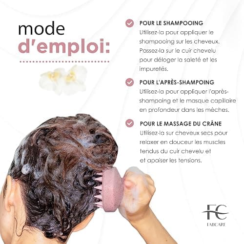 FABCARE Brosse Cuir Chevelu Masseur Pousse Cheveux Paille de Blé Silicone Gommage Humides Secs Circulation Sanguine Stimulation Massage Régénérant Durable Ergonomique Léger Antidérapant (Rose) thumbnail 8