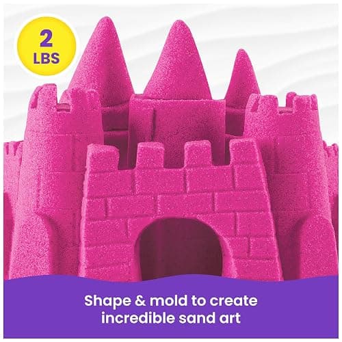 Kinetic Sand, 2lbs Pink Play Sand, Moldable Sensory Toys for Kids, Resealable Bag (Packaging May Vary), Holiday Gifts & Stocking Stuffers for Kids Ages 3 and up thumbnail 3