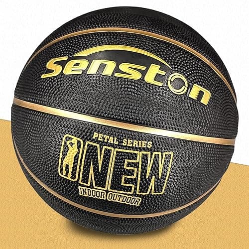 Senston 27.5''/29.5'' Outdoor Basketball Excellent Elasticity/Grip Rubber Basketballs with Pump, Durable Size 5/7 Men Basketball thumbnail 2