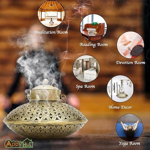 AppyHut Hanging Incense Burner, Cone Charcoal Resin Incense Holder,Vintage Antique Home Room Wall Decor,House Warming Spiritual Reiki Yoga Meditation Gifts for Women Men,Zen Hippie Bohemian Boho Decor thumbnail 7