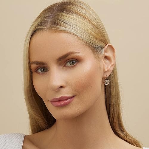 Brazel 18K Gold Plated Crystal Flower Earrings for Women thumbnail 3