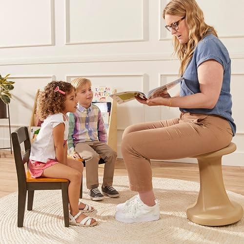 ECR4Kids Hideaway Table and Chair Set, Kids Furniture, Honey/Grey Wash, 3-Piece thumbnail 9