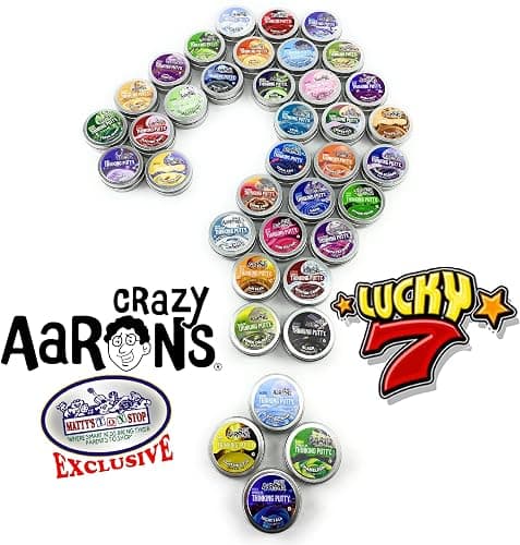 Matty's Toy Stop Crazy Aaron's Putty Mini Tins Lucky 7 Surprise Gift Set Party Bundle - 7 Pack (.47oz Each) Assorted Colors thumbnail 4