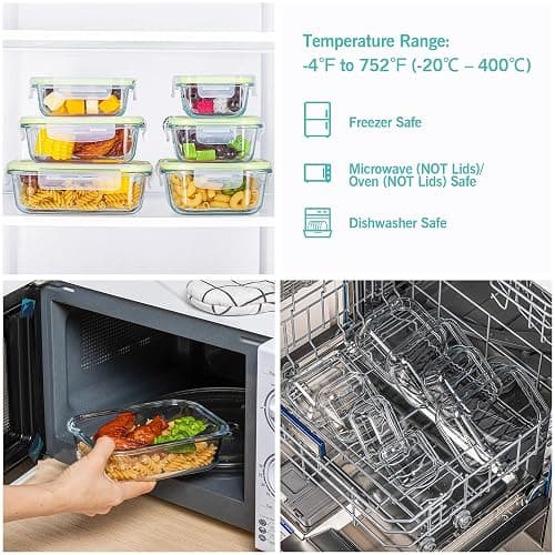 Vtopmart 8 Pack Glass Food Storage Containers with Lids (Grass Green) thumbnail 7