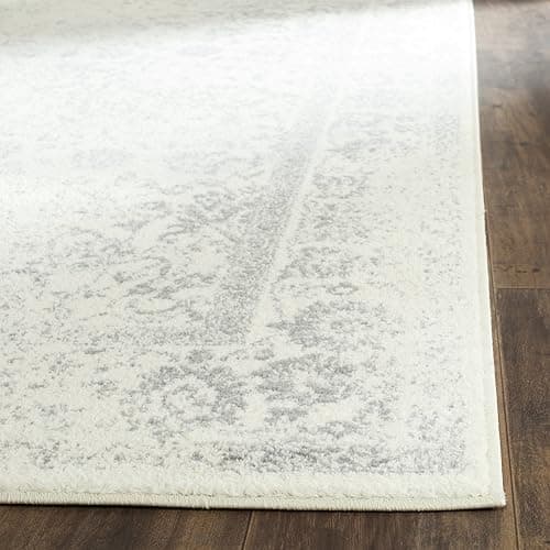SAFAVIEH Distressed Teppich für Wohnzimmer, Esszimmer, Schlafzimmer - Adirondack Collection, Kurzer Flor, Elfenbein und Silber, 155 X 229 cm thumbnail 3