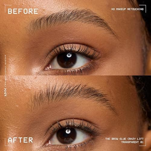 NYX PROFESSIONAL MAKEUP The Brow Glue Crazy Lift, Brow Lamination Gel with 16HR Strong Hold & Built-In Styling Comb - Clear Eyebrow Gel thumbnail 2