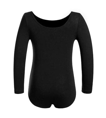 DANSHOW Long Sleeve Leotard for Girls Dance Toddler Ballet | Team Basic Style, Soft Cotton Fabric, Elegant Round Neck, Scoop Back thumbnail 2