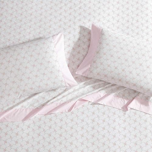 Laura Ashley - Sheet Set, Breathable Percale Cotton Bedding, 200 Thread Count, Deep Pocket, Chic Home Decor (Lynda Pink, Full) thumbnail 5