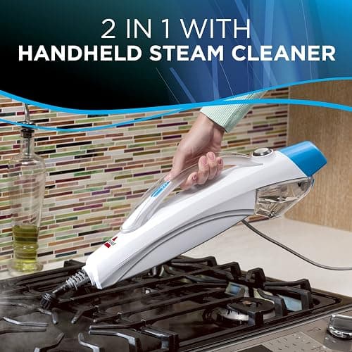 Bissell 2078C PowerEdge 2-in-1 Steam Mop, White/Blue - Blue thumbnail 3