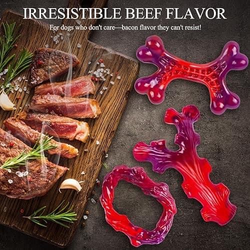 (3 Pack) Frienhund red heavy-duty dog chew toys  thumbnail 4