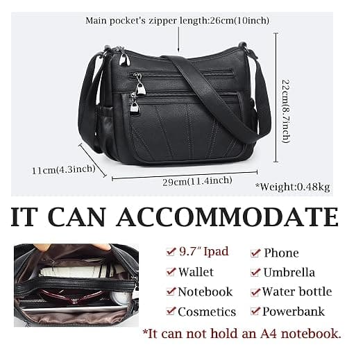 Crossbody Purse for Women Ladies Soft PU Leather Shoulder Bag Medium Roomy Handbag Fashion Tote Top Handle Satchel thumbnail 3