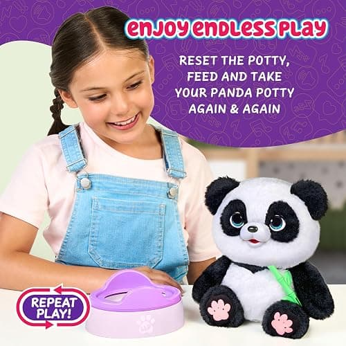 Little Live Pets My Baby Talking Panda ChuChu, Cuddly Panda Toy Plush with 50+ Sounds, Potty Dance, Kick, Feed, Kids Interactive Animal Toys Ages 4+ thumbnail 7