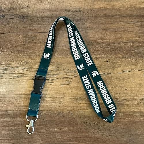 Desert Cactus Michigan State University Lanyard Spartans MSU Car Keys ID Badge Holder Keychain Detachable Breakaway Snap Buckle (Green - Michigan State) thumbnail 3