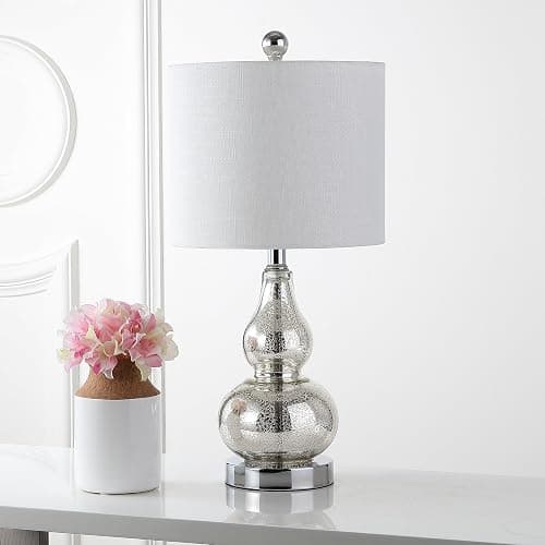 JONATHAN Y JYL1028C Anya 20.5" Mini Glass LED Table Lamp, Transitional, Glam, Midcentury, Modern, Elegant, Office & Living Room, Silver thumbnail 2