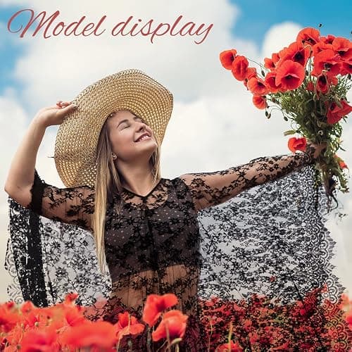Mepase Boho Witch Lace Kimono Kaftan Dress Robe Bikini Swimsuit Beach Cover up for Women Maternity Halloween Vampire Costume thumbnail 6