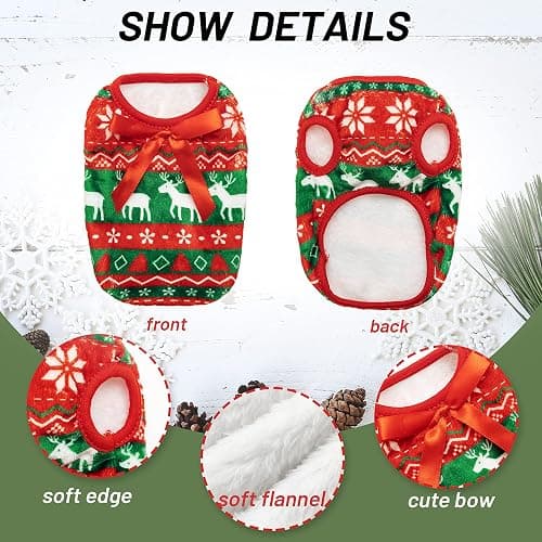 ALUZAEMO Guinea Pig Clothes - 2 Pack Christmas Warm Vest Pet Costume for Guinea Pigs Rabbit Bunny Ferret Chinchilla Kitten Puppy Small Animals - Cute Plaid Cozy Fleece Pet Shirts for Winter Holidays thumbnail 3