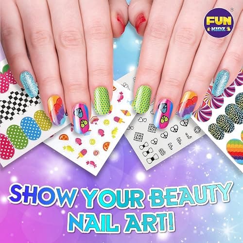 Kids Nail Kit for Girls Ages 7-12, FunKidz Ultimate 315Pcs Nail Polish Pens Combo Pack Size 17.91Wx12.4L Glitter Temporary Nail Supplies for Teens SPA Makeup Kit thumbnail 8