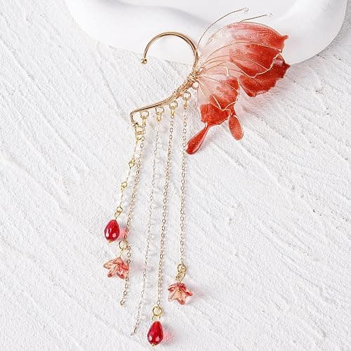 FRESHME Butterfly Elf Ear Cuffs - Fairy Ear Cuffs with Tassel Non Pierced Mermaid Ears for Women Renaissance Accessories thumbnail 6