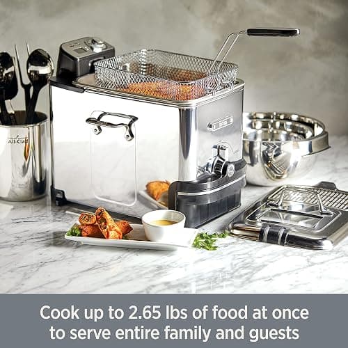 All-Clad Electric Deep Fryer with Basket and Lid, Stainless Steel Deep Fryer for Home Use, 1700W, Dishwasher Safe thumbnail 2