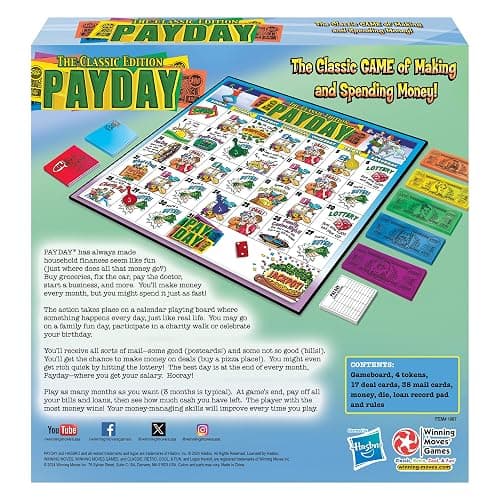 The Game of Pay Day with Popular 1970's Artwork by Winning Moves Games USA, Where Players Make and Spend Money for Fun, for 2-4 Players, Ages 8+ thumbnail 3